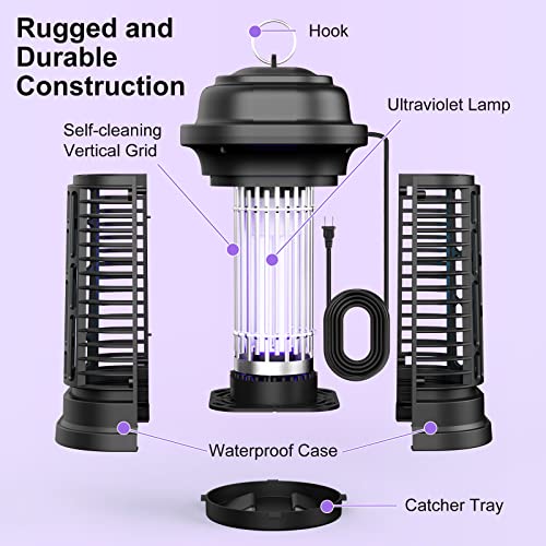 Mosquito Zapper, Meilen Bug Zapper Outdoor, Electric 4000V Fly Zap...