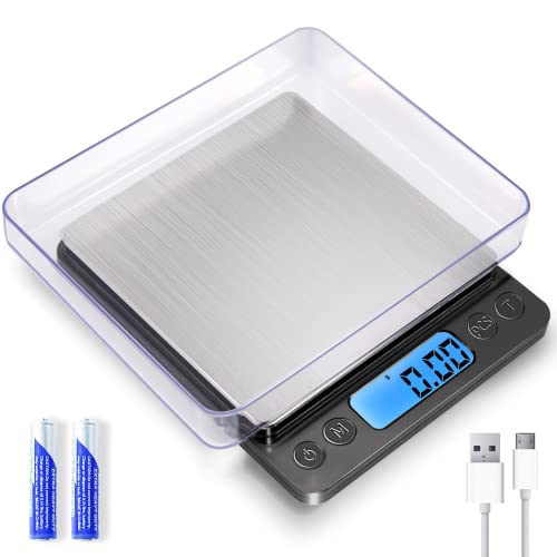 Small Digital Gram Scale 1000g by 0.01g, MEIYA High Accuracy Scale...