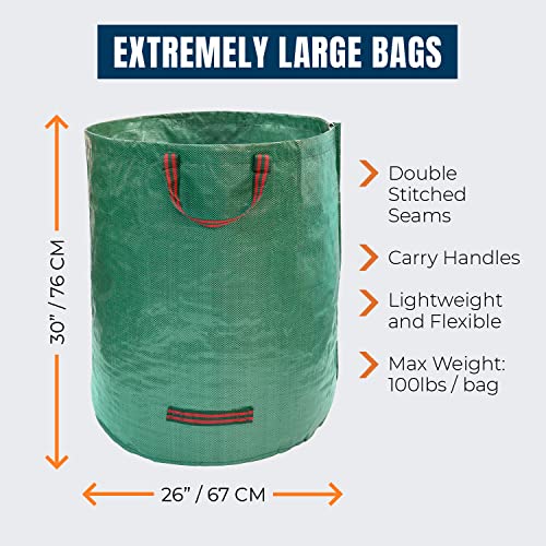 MEKKAPRO 3-Pack 72 Gallons Garden Bag - Reusable Yard Waste Bags, ...