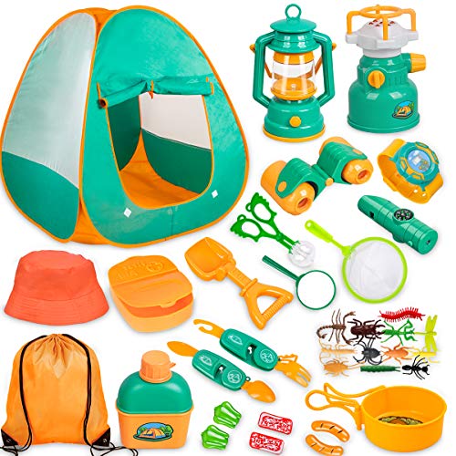 Kids Camping Set with Tent 24pcs - Camping Gear Tool Pretend Play ...