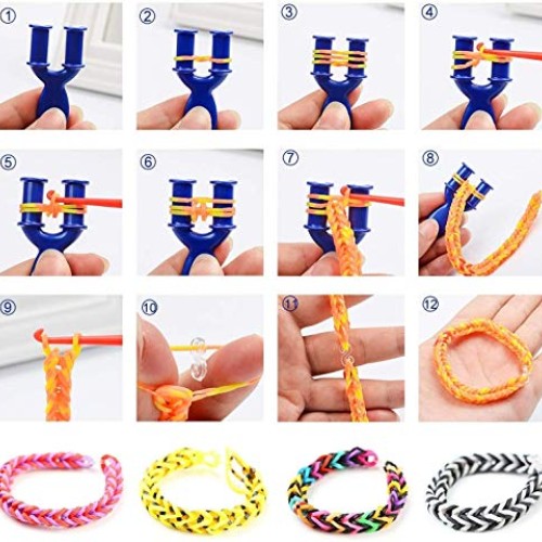 Melayous 2000+ Loom Rubber Bands Kit, Rainbow Rubber Bands Bracele...