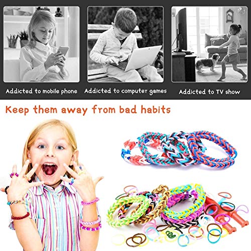 Melayous 2000+ Loom Rubber Bands Kit, Rainbow Rubber Bands Bracele...