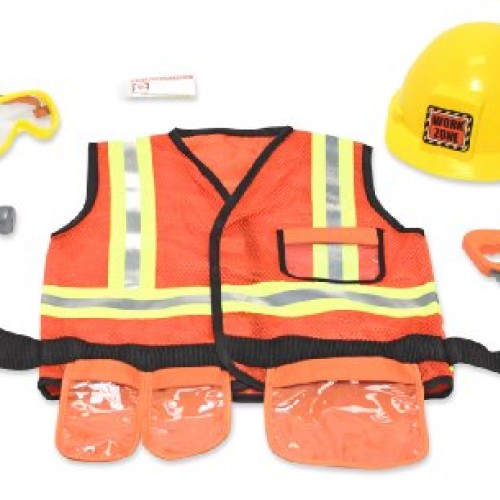 Melissa & Doug Construction Worker Role Play Costume Dress-Up Set ...