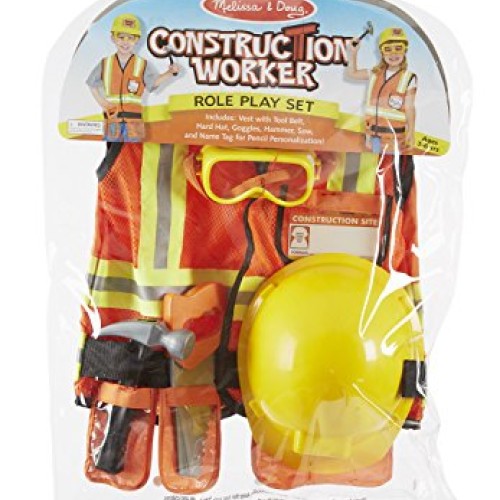 Melissa & Doug Construction Worker Role Play Costume Dress-Up Set ...
