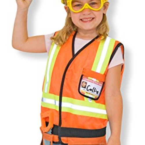 Melissa & Doug Construction Worker Role Play Costume Dress-Up Set ...