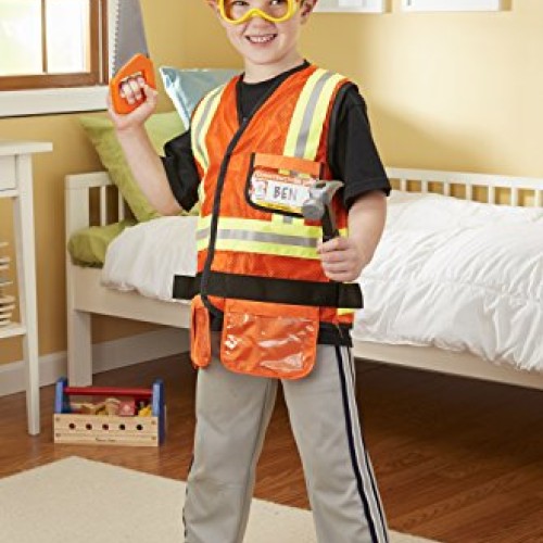 Melissa & Doug Construction Worker Role Play Costume Dress-Up Set ...