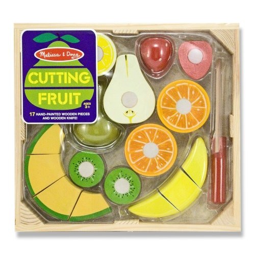Melissa & Doug Cutting Fruit Set - Wooden Play Food Kitchen Accessory