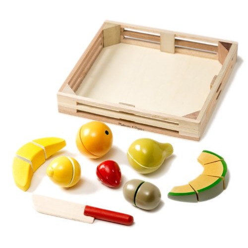 Melissa & Doug Cutting Fruit Set - Wooden Play Food Kitchen Accessory