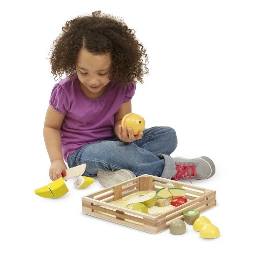 Melissa & Doug Cutting Fruit Set - Wooden Play Food Kitchen Accessory