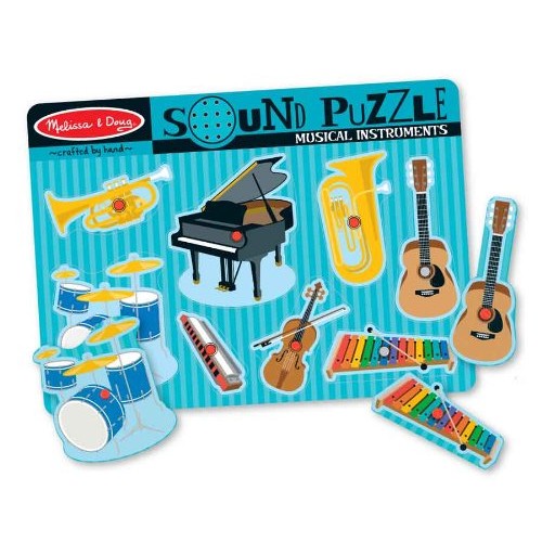 Melissa & Doug Musical Instruments Sound Puzzle - Wooden Peg Puzzl...