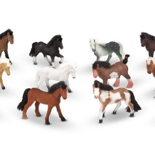 Melissa & Doug Pasture Pals - 12 Collectible Horses With Wooden Ba...