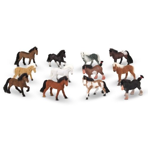 Melissa & Doug Pasture Pals - 12 Collectible Horses With Wooden Ba...