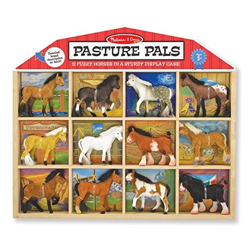 Melissa & Doug Pasture Pals - 12 Collectible Horses With Wooden Ba...