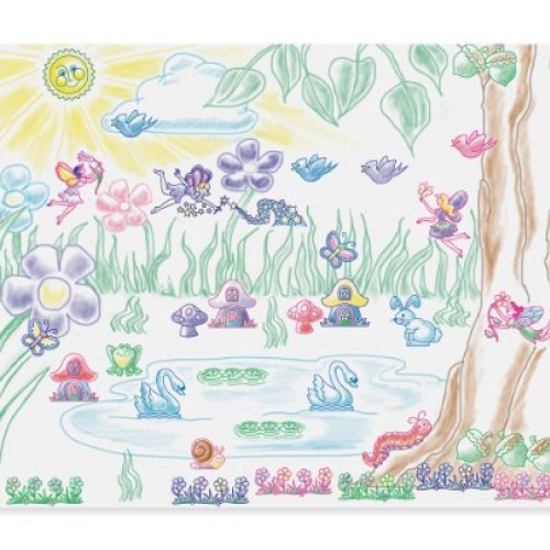 Melissa & Doug Stamp-a-Scene Stamp Pad: Fairy Garden - 20 Wooden S...