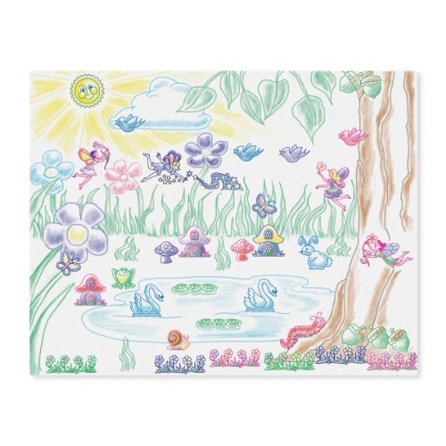 Melissa & Doug Stamp-a-Scene Stamp Pad: Fairy Garden - 20 Wooden S...