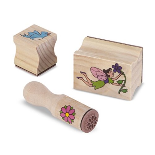Melissa & Doug Stamp-a-Scene Stamp Pad: Fairy Garden - 20 Wooden S...