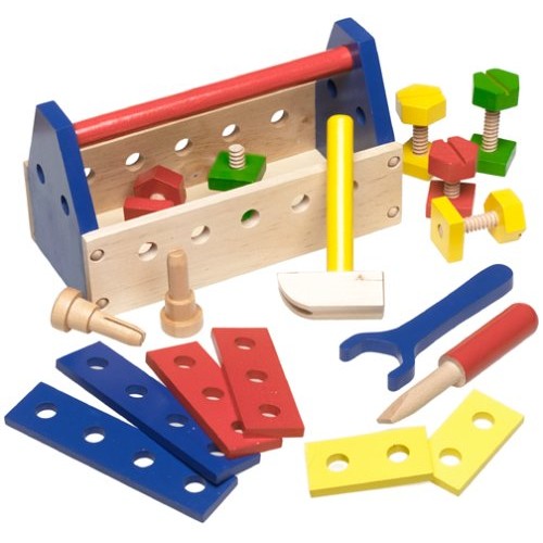 Melissa & Doug Take-Along Tool Kit Wooden Construction Toy 24 pcs