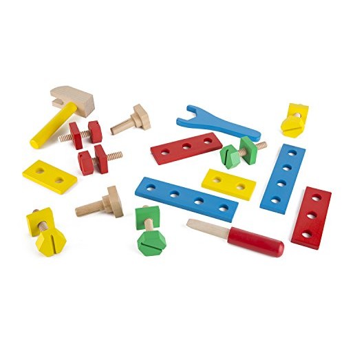 Melissa & Doug Take-Along Tool Kit Wooden Construction Toy 24 pcs
