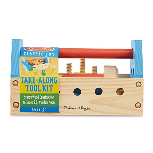 Melissa & Doug Take-Along Tool Kit Wooden Construction Toy 24 pcs