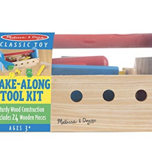 Melissa & Doug Take-Along Tool Kit Wooden Construction Toy 24 pcs