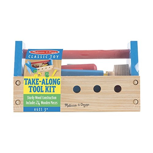 Melissa & Doug Take-Along Tool Kit Wooden Construction Toy 24 pcs