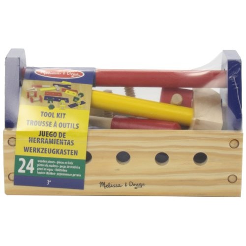 Melissa & Doug Take-Along Tool Kit Wooden Construction Toy 24 pcs
