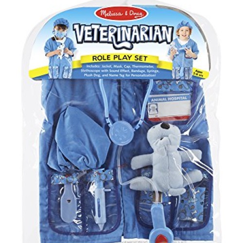 Melissa & Doug Veterinarian Role Play Costume Dress-Up Set 9 pcs