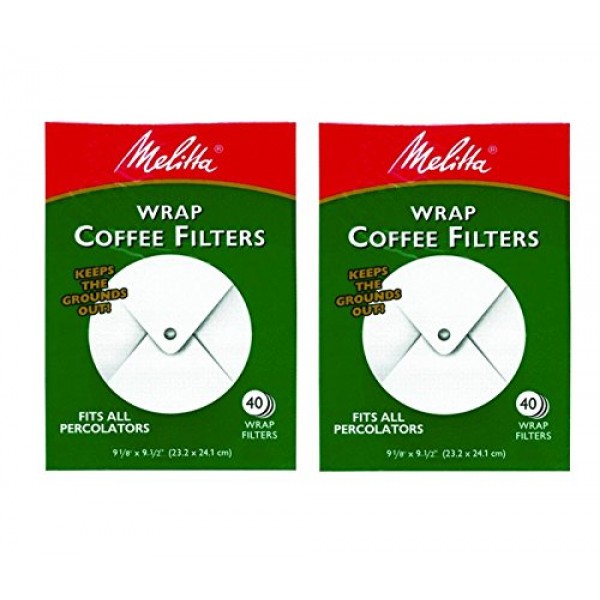 Melitta White Wrap Around Coffee Filter for Percolator Pack of 2