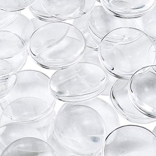 MeliUp 30PCS Clear Glass Cabochons 1 Inch Dome Tile Clear Glass Pe...