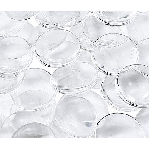 MeliUp 30PCS Clear Glass Cabochons 1 Inch Dome Tile Clear Glass Pe...