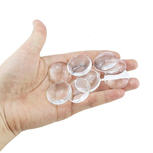 MeliUp 30PCS Clear Glass Cabochons 1 Inch Dome Tile Clear Glass Pe...