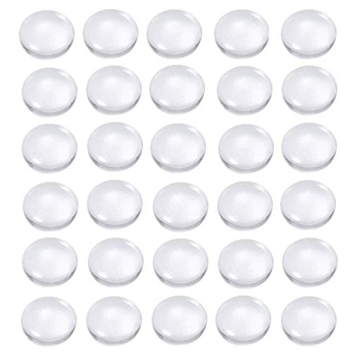 MeliUp 30PCS Clear Glass Cabochons 1 Inch Dome Tile Clear Glass Pe...