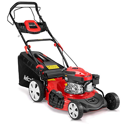MELLCOM 21 Inch Gas Lawn Mower 4-Cycle Trimming Mower 4-in-1 Rear ...