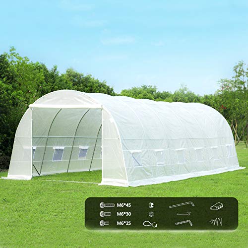 MELLCOM 26 x 10 x 6.6 Greenhouse Large Gardening Plant Hot Hous...