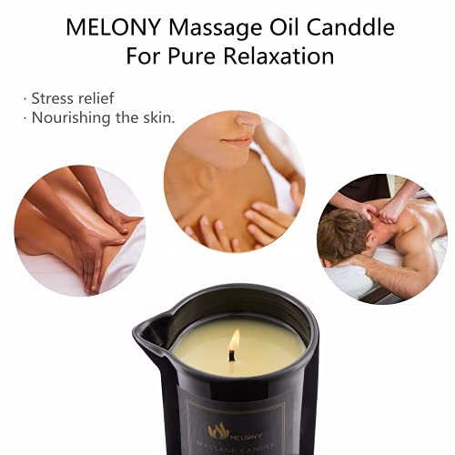 MELONY Massage Oil Candle for Pure Relaxation- 8.1 oz- Moisturizin...
