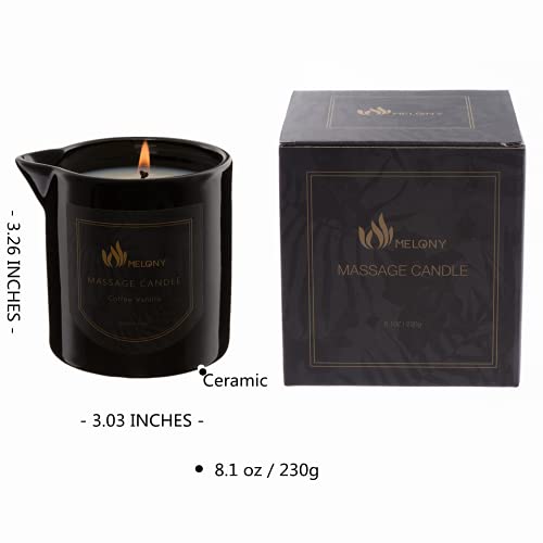 MELONY Massage Oil Candle for Pure Relaxation- 8.1 oz- Moisturizin...