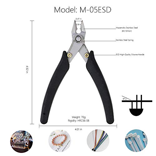 MELORIY ESD Wire Cutter Side Cutter for Electronics Repair, Flush ...