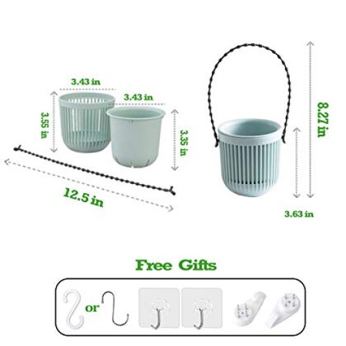 Melphoe 3.5‘’ Two-Piece Succulent Planters Pots with Drainage, Fle...