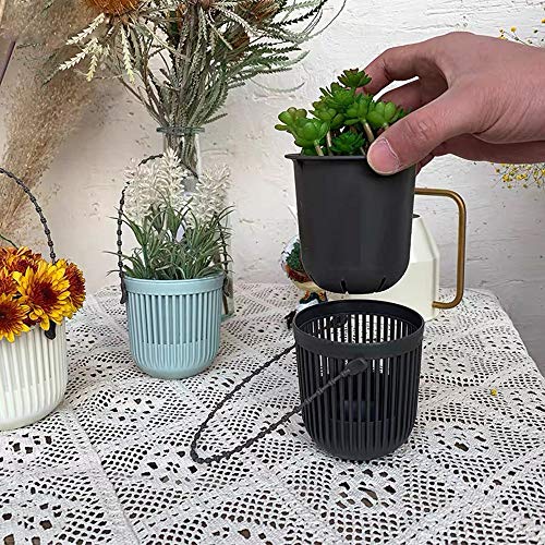 Melphoe 3.5‘’ Two-Piece Succulent Planters Pots with Drainage, Fle...
