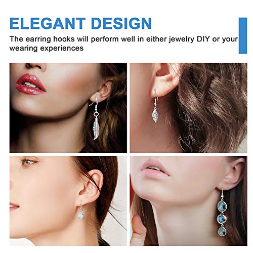 925 Sterling Silver Earring Hooks 120 PCS/60 Pairs, Ear Wires Fish...
