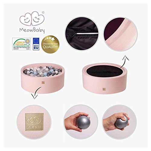 MEOWBABY Foam Ball Pit 35 x 11.5 in /200 Balls Included ∅ 2.75in R...