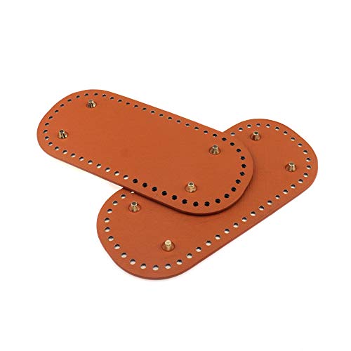 Meprotal 2 Pcs PU Leather 22x10cm Oval Long Knitting Crochet Bag B...