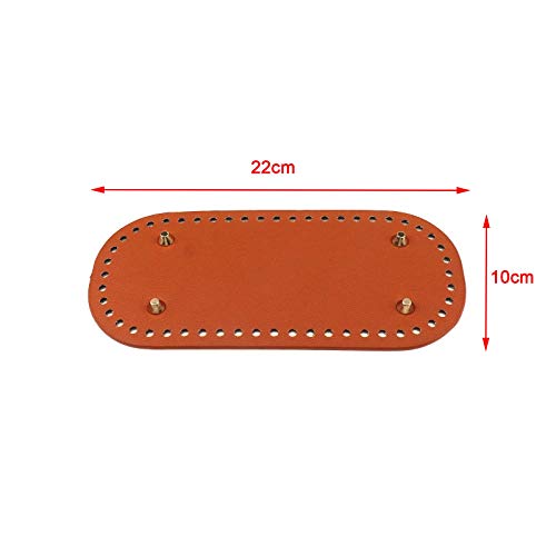 Meprotal 2 Pcs PU Leather 22x10cm Oval Long Knitting Crochet Bag B...