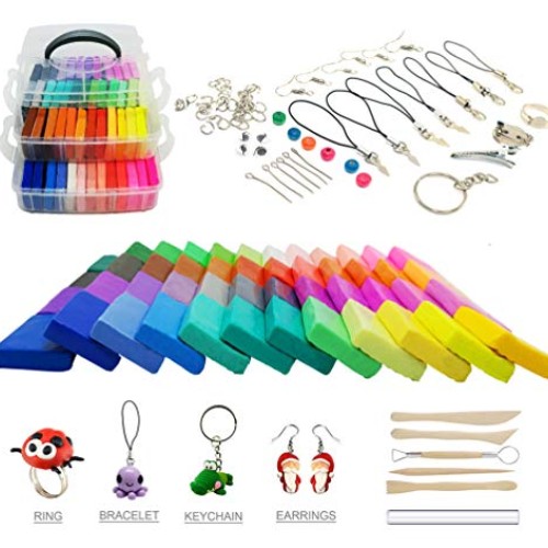 Polymer Clay Kit, 50 Soft & Stretchable Modeling Clay Blocks with ...