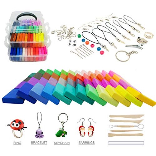Polymer Clay Kit, 50 Soft & Stretchable Modeling Clay Blocks with ...