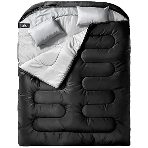 MEREZA Double Sleeping Bag for Adults Mens with Pillow, XL Queen S...