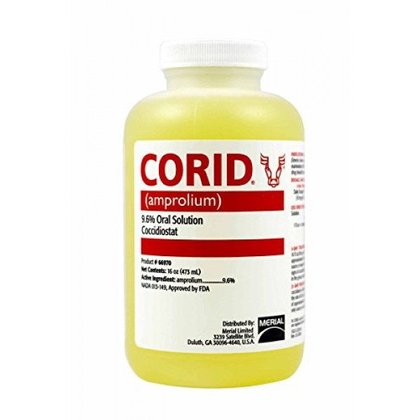 Merial 150197 Corid 9.6% Oral Solution for Calves Yellow, 16 oz