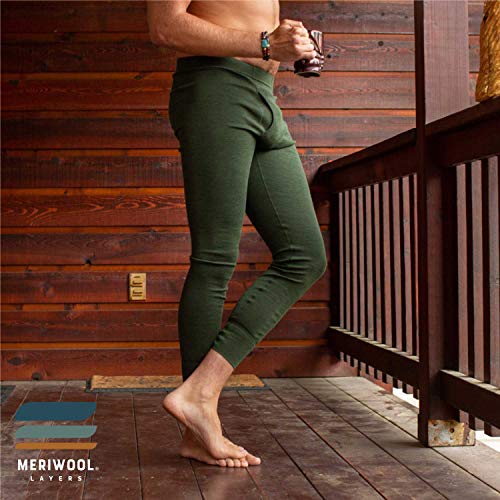 MERIWOOL Mens Base Layer 100% Merino Wool Thermal Pants Charcoal Gray