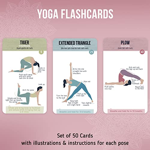 merka Yoga Pose Cards 50, Yoga Accessories for Beginners to Mast...