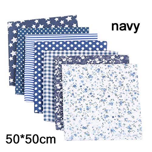 Cotton Craft Fabric Bundle 20 x 20 in, 7 pcs,Patchwork Squares Sew...